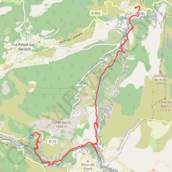 Trace GPS Sentier Martel dans le Verdon, itinéraire, parcours