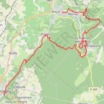 Trace GPS EJ2 RArbois Poligny, itinéraire, parcours