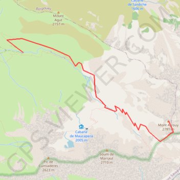 Trace GPS Mont Arrouy, itinéraire, parcours