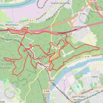 Trace GPS Randonnée en forêt de la Londe-Rouvray, itinéraire, parcours