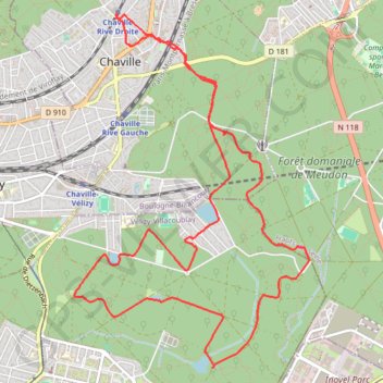 Trace GPS Randonnée en forêt de Meudon - Chaville, itinéraire, parcours