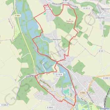 Trace GPS Bois et vallées - Maintenon, itinéraire, parcours