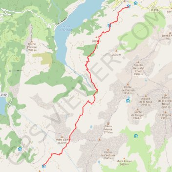 Trace GPS Refuge de la Coire - Gîte de plan Mya, itinéraire, parcours
