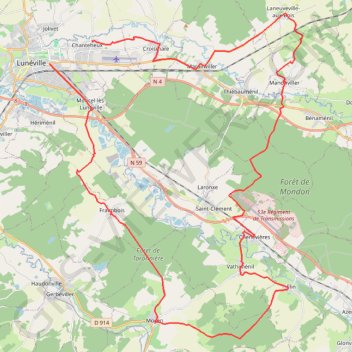 Trace GPS Rando dans le lunévillois (Lunéville), itinéraire, parcours