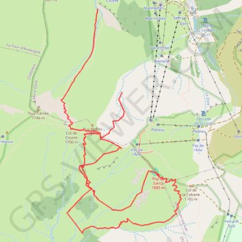 Trace GPS Les trois cols et Sancy - Massif du Sancy, itinéraire, parcours