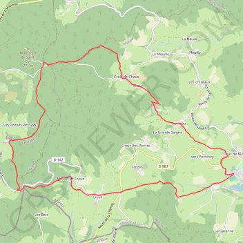 Trace GPS Le circuit du bocage et de la Montagne de Crozan - Matour, itinéraire, parcours