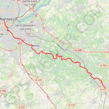 Trace GPS De Clisson à Nantes, itinéraire, parcours