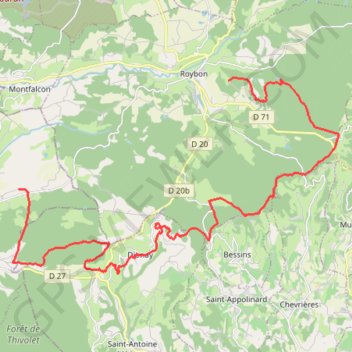 Trace GPS De la Dupré à Montrigaud par l'Abbaye de la Trappe, itinéraire, parcours