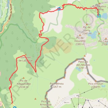 Trace GPS Vallée d'Aspe, de Peyrenère au refuge d'Ayous, itinéraire, parcours
