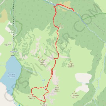 Trace GPS Pic d'Ouxis, itinéraire, parcours
