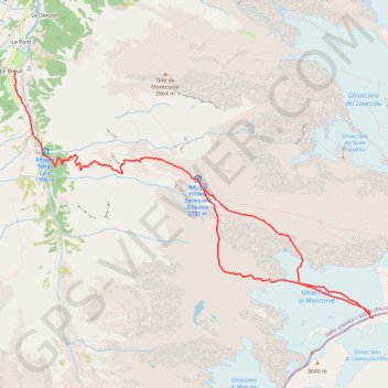 Trace GPS Refuge emmanuelle II et col di Moncorvé, itinéraire, parcours