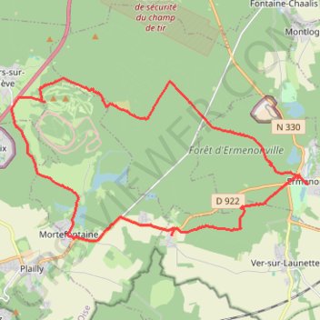 Trace GPS Ermenonville - Mortefontaine, itinéraire, parcours