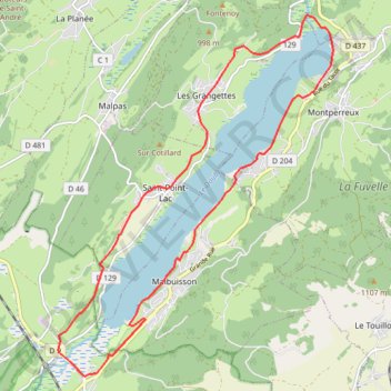 Trace GPS Tour du lac de saint point, itinéraire, parcours