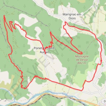 Trace GPS Ponet et Saint Auban (Drôme), itinéraire, parcours