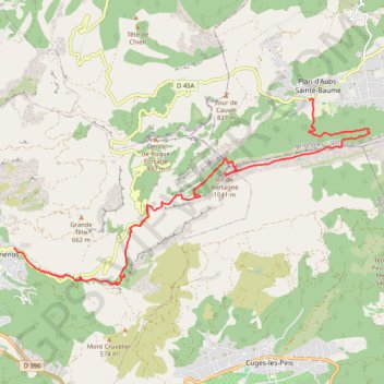 Trace GPS De Géménos à Plan d'Aups, itinéraire, parcours