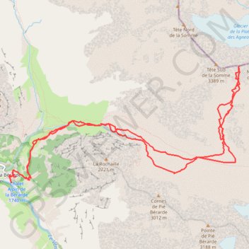 Trace GPS Brèche de la Somme, versant Sud (Ecrins), itinéraire, parcours