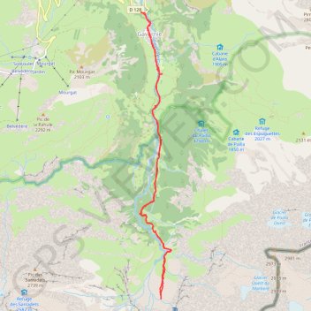 Trace GPS Grande Cascade de Gavarnie, itinéraire, parcours