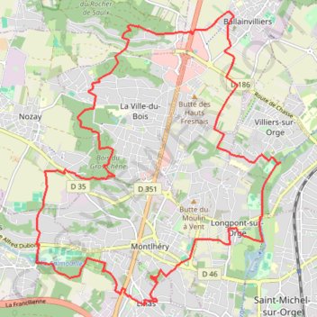 Trace GPS La Tour de Montlhéry, itinéraire, parcours