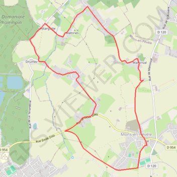 Trace GPS Circuit de Mons-en-Pévèle, itinéraire, parcours