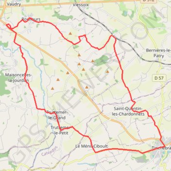 Trace GPS Autour de Roullours, itinéraire, parcours