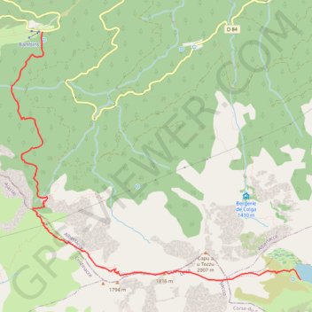 Trace GPS Clo de Vergio -Lac de Nino, itinéraire, parcours