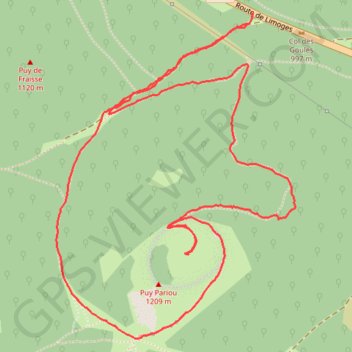 Trace GPS Puy de Pariou montée par le Nord et descente par le Sud, itinéraire, parcours