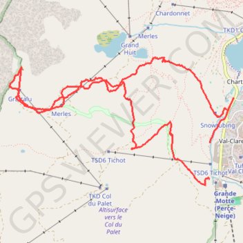 Trace GPS Tignes Val-Caret - Pointe du Chardonnet, itinéraire, parcours