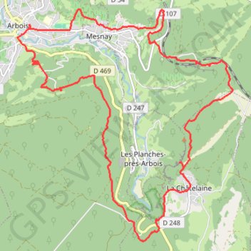 Trace GPS Arbois - Reculée du Fer à Cheval, itinéraire, parcours