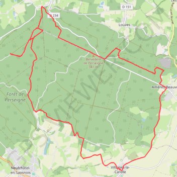 Trace GPS Forêt de Perseigne et Haute Sarthe, itinéraire, parcours