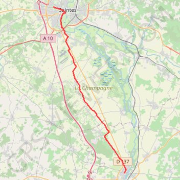 Trace GPS Chemin de Tours (de Saintes à Sainte Pons), itinéraire, parcours