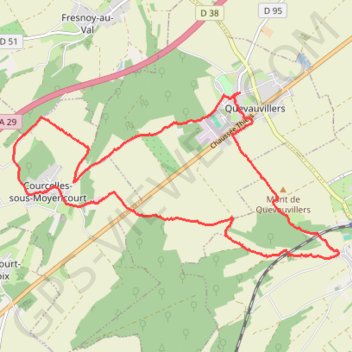 Trace GPS Quevauvillers (80), itinéraire, parcours