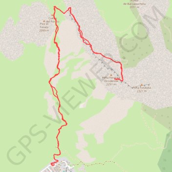 Trace GPS Peña Foratata Occidental, itinéraire, parcours