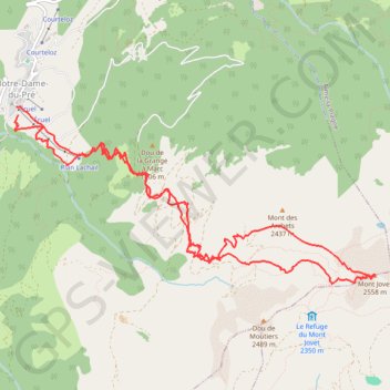 Trace GPS Mont Jovet, itinéraire, parcours