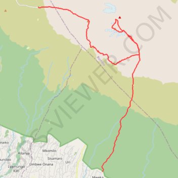 Trace GPS Kilimanjaro - Voie Lemosho 9 jours, itinéraire, parcours