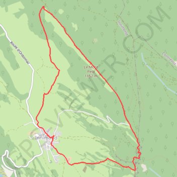 Trace GPS Mont Pela et crête d'Innimond, itinéraire, parcours