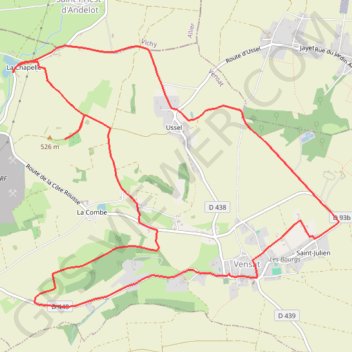 Trace GPS De Manoirs en Châteaux - Vensat, itinéraire, parcours