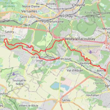 Trace GPS Marche de la Bièvres, itinéraire, parcours