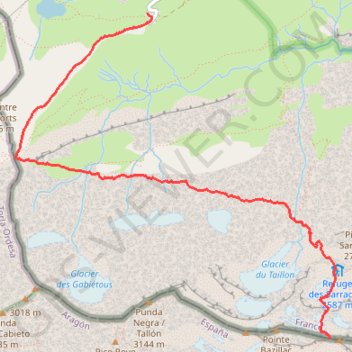Trace GPS Brèche de Roland - Refuge des Sarradets, itinéraire, parcours