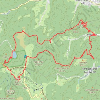 Trace GPS Murbach - Grand balon, itinéraire, parcours