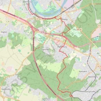 Trace GPS De Saint Nom la Bretéche à Villennes sur Seine, itinéraire, parcours