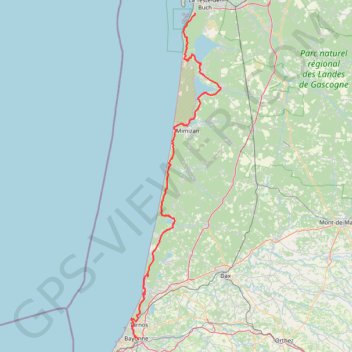 Trace GPS Pyla - Bayonne, itinéraire, parcours