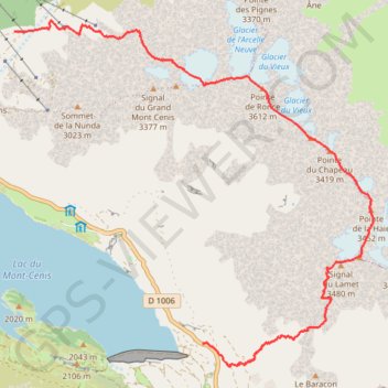 Trace GPS Pointe de Roce-Lamet, itinéraire, parcours