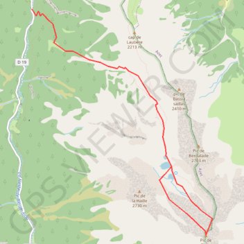 Trace GPS Pic de Thou depuis la vallée de Rioumajou, itinéraire, parcours