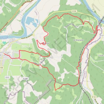 Trace GPS Saint-Julien-de-Lampon, itinéraire, parcours