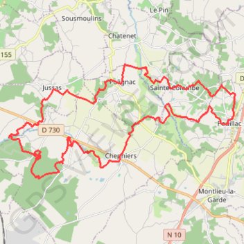 Trace GPS Entre Montendre et Pouillac - 5309 - UtagawaVTT.com, itinéraire, parcours