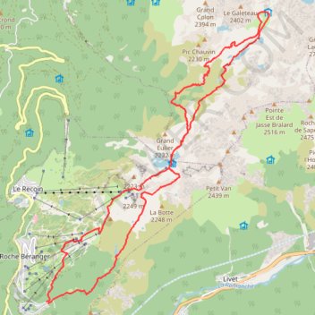 Trace GPS Chamrousse - Refuge de la Pra, itinéraire, parcours