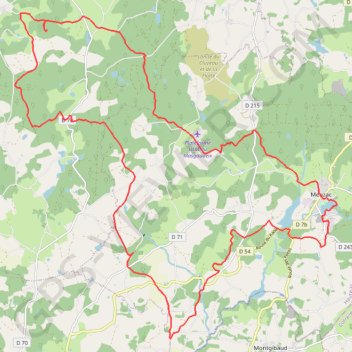 Trace GPS MEUZAC PUY DE BAR VTT, itinéraire, parcours