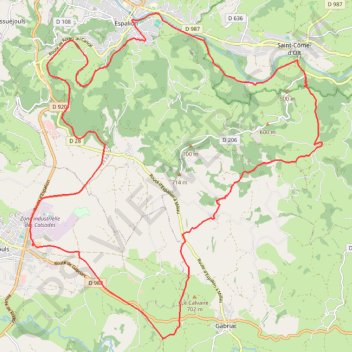 Trace GPS Roquelaure au départ de Bozouls, itinéraire, parcours