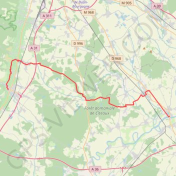 Trace GPS Saint-Jean-de-Losne - Nuits-Saint-Georges, itinéraire, parcours