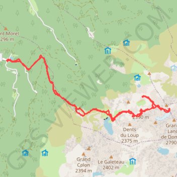 Trace GPS Col du Loup - col des Lances, itinéraire, parcours